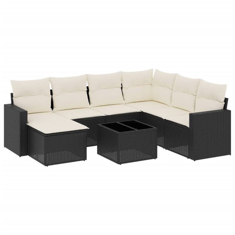 vidaXL Garden Sofa Set Black PE Rattan Large Modular Garden Sofa Set - 21.7 x 21.7 x 14.6 in (W x L x H)