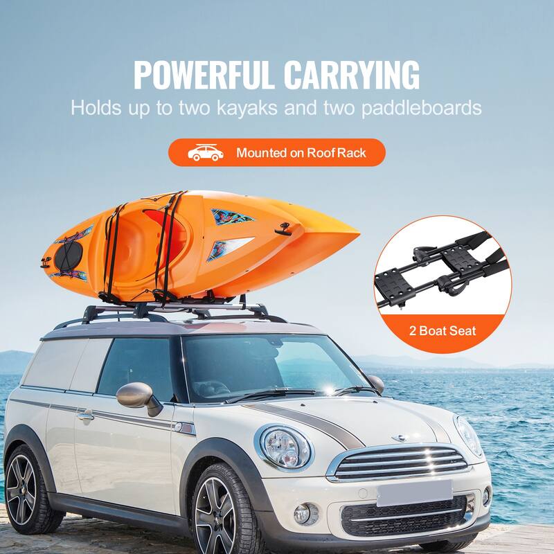 Kayak Roof Rack 1 Pair J-Bar - Φ1.0" - 1.6" 150 lbs