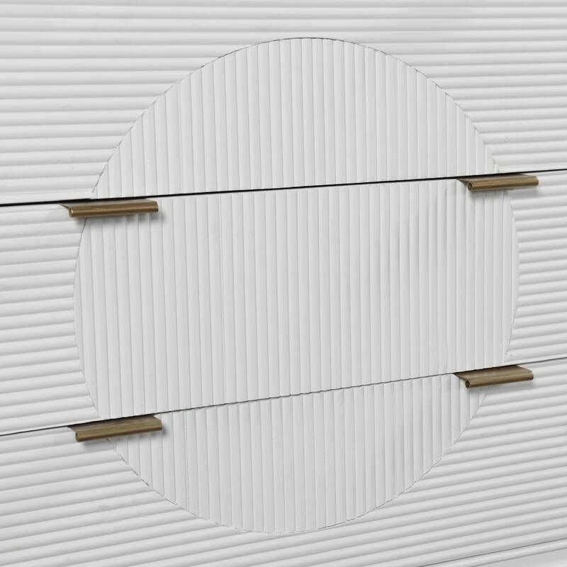 StyleCraft Milo Satin White and Copper Three-Drawer Chest