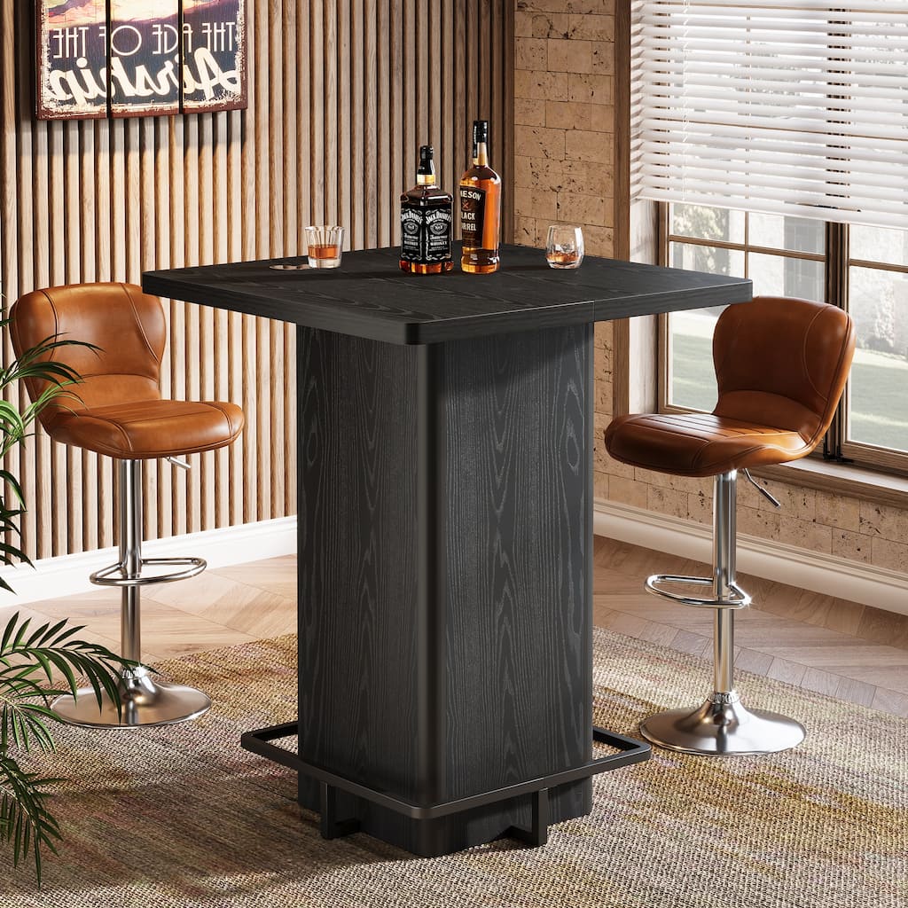 High Wood Bar Table, Bistro Pub Table, Dining Coffee Cocktail Living Room Accent Pub Desk