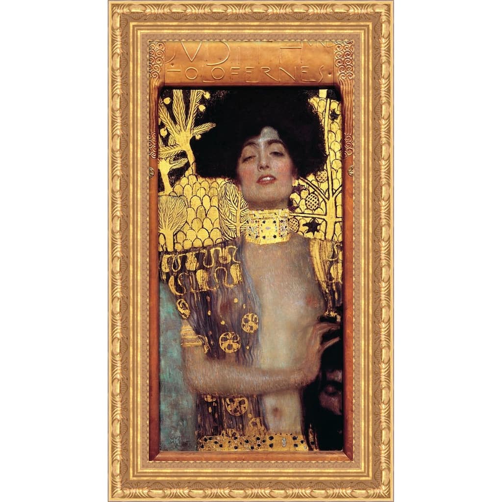 Judith I by Gustav Klimt Wood Framed Wall Art Print - Versailles Gold