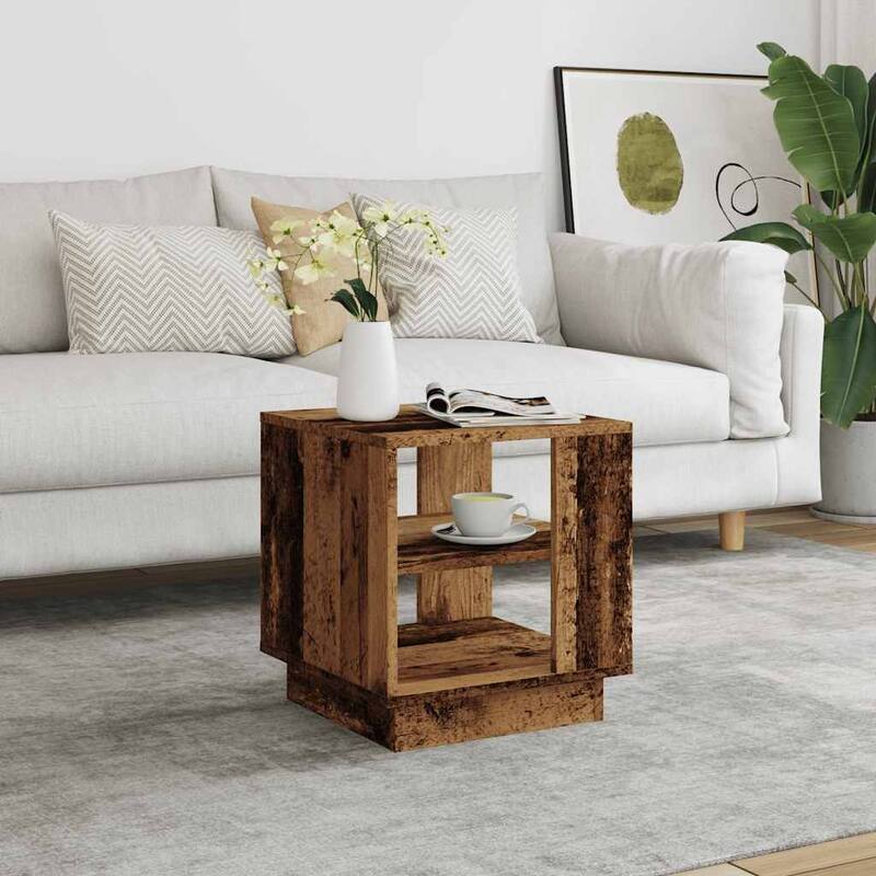 vidaXL Coffee Table Old Wood Engineered Wood Small Coffee Table Square - 15.7 x 15.7 x 16.9 in