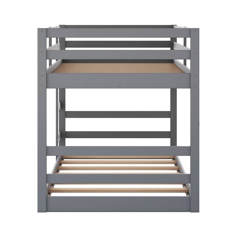 Symmetry Bunk Bed Full Over Full Size Bed with 2 Side Ladder