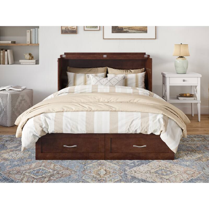 Hamilton Murphy Bed Chest with Storage Drawer and Built-In Charger