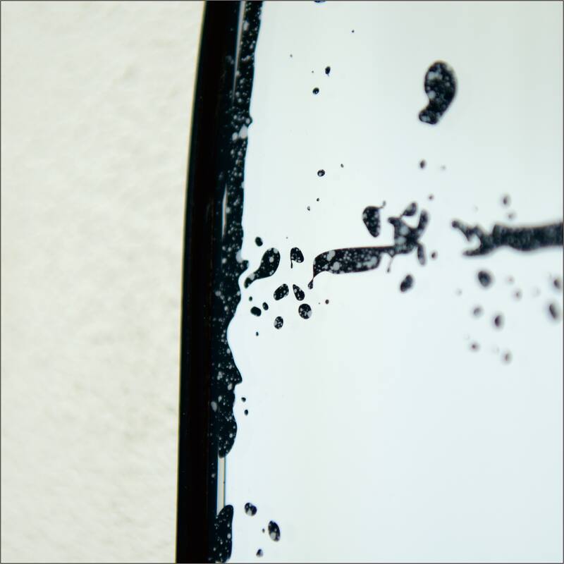 Semicircular wall-mounted mirror - Black,White