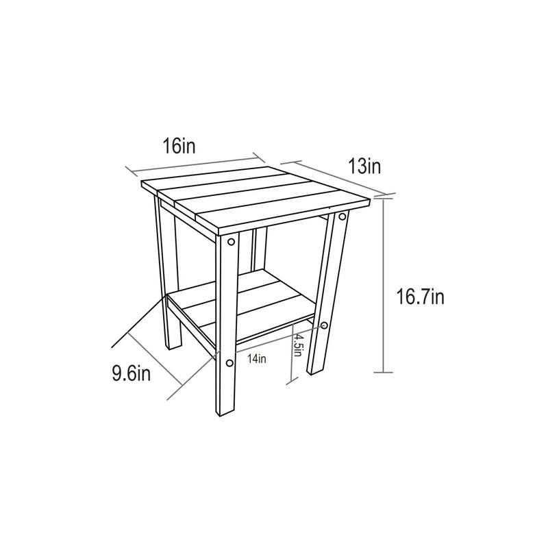 Adirondack Chair Set with Side Table, Folding Adirondack Chairs with Cup Holder, Outdoor Lounge Chairs, 3-Piece