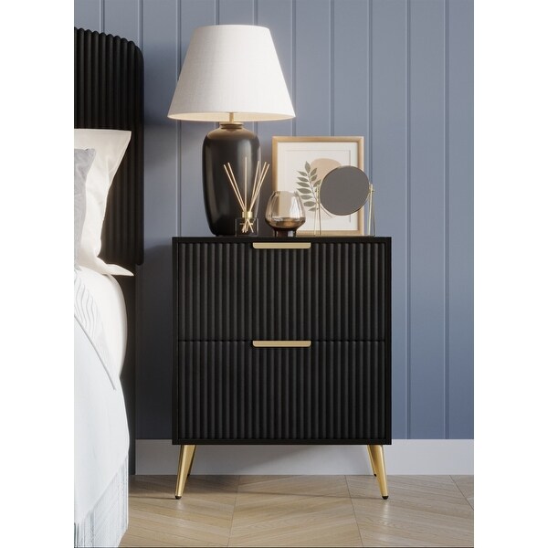 Home Design Everett Nightstand Black
