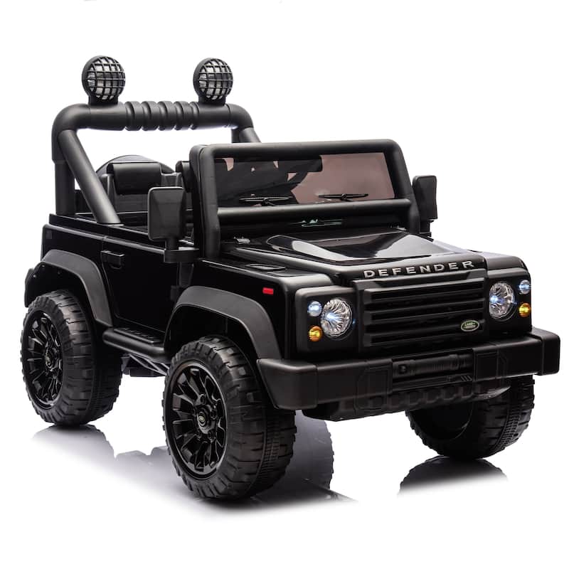 Kids Ride-On Car with Remote Control, Black Off-Road Toy Car Battery Powered Electric Vehicle with LED Lights