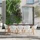 Option Black Table and White Chairs with Wood Legs
