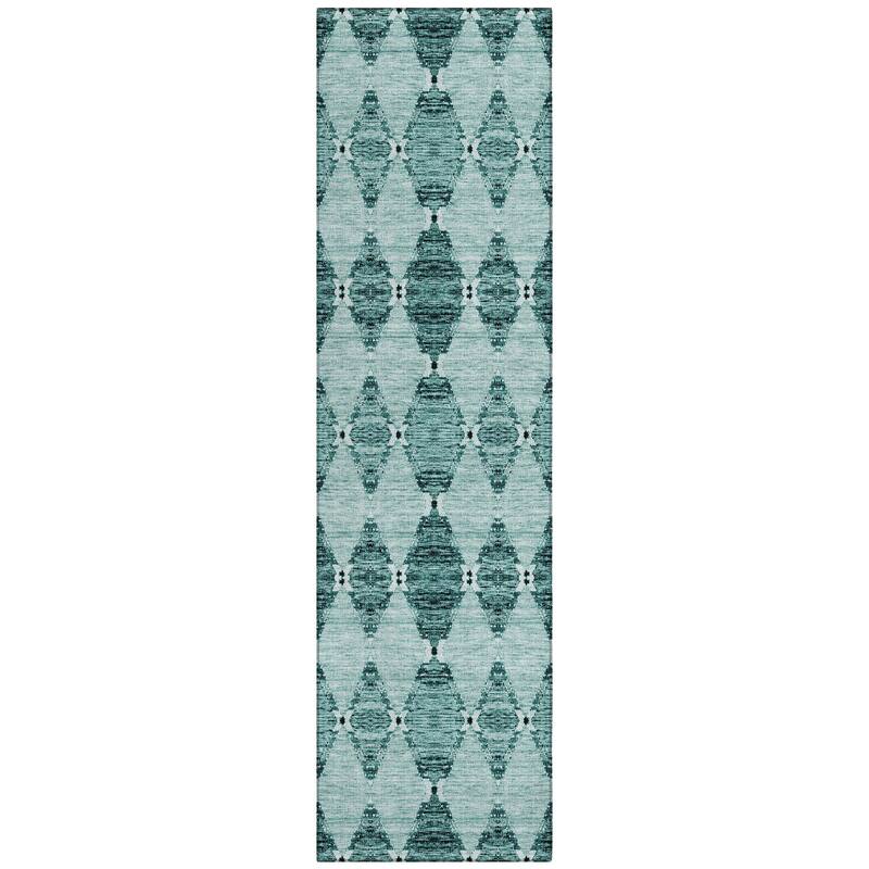 Machine Washable Indoor/ Outdoor Chantille Modern Boho Damask Rug