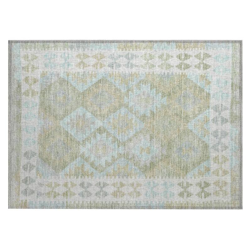 Machine Washable Indoor/ Outdoor Boho Global Chantille Rug