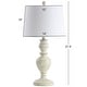 preview thumbnail 7 of 5, SAFAVIEH Lighting 28-inch Zabi White LED Table Lamp (Set of 2) - 14"x14"x27.5" - 14"W x 14"D x 28"H