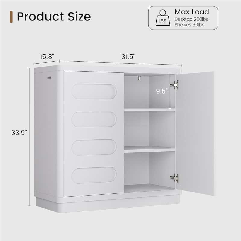 Buffet Sideboard Cabinet with Storage 2 Doors Adjustable Shelves