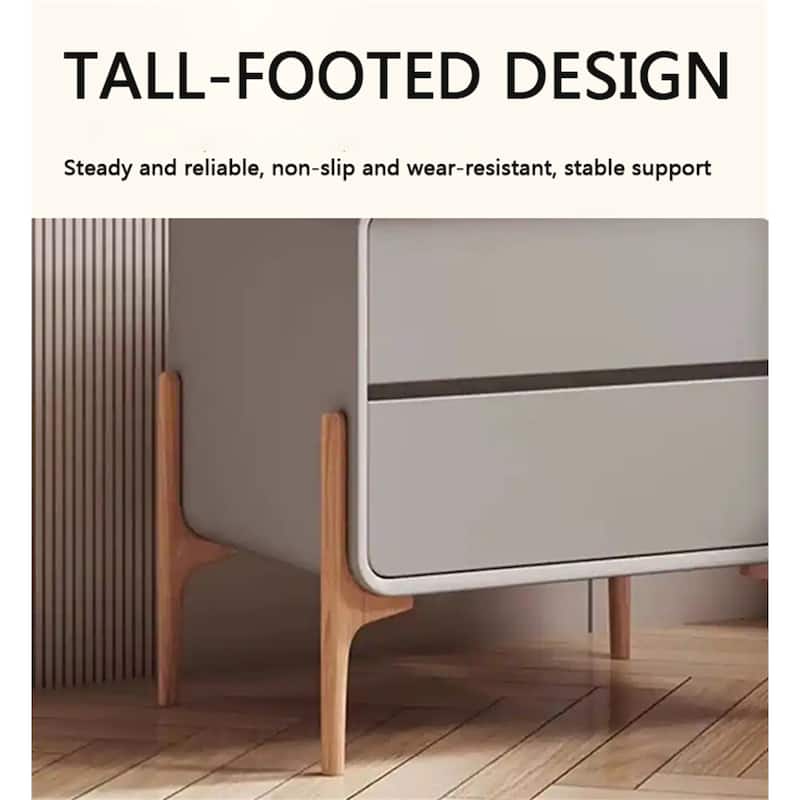 2 Drawer Nightstand with Large Storage Space Easy-To-Assemble