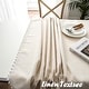 preview thumbnail 2 of 17, DriftAway Pom Pom Tassel Rectangle Linen Textured Decorative Table Cloth