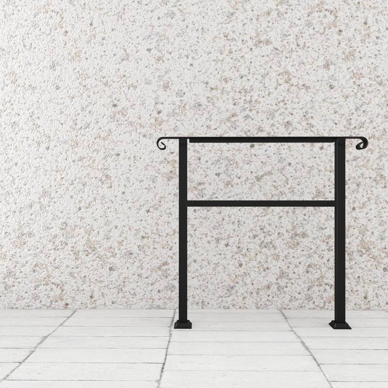 Sturdy Wrought Iron Handrail Ideal for Gardens, Porches, and Home Use