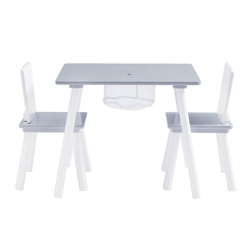 VECELO Kids Wood Table and Chair Set (2 Chairs Included)