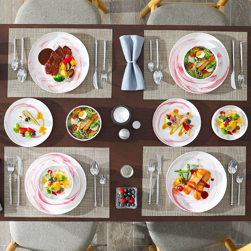 MALACASA LUNA 12-piece Porcelain Dinnerware Set (Service for 4)