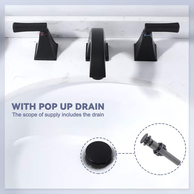 WOWOW 8 in. Widespread Double Handle Bathroom Faucet