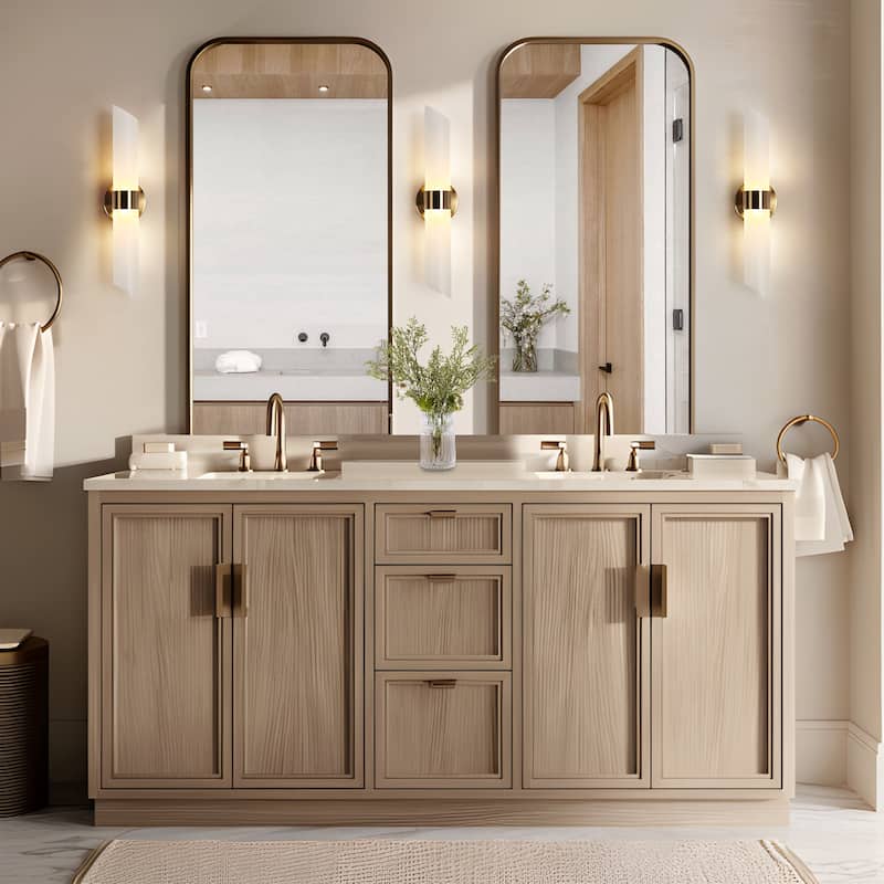 Modern Farmhouse LED Linear Large Cylinder White Glass Bathroom Vanity Light for Bedroom/ Hallway - W4.7" x H20.5"