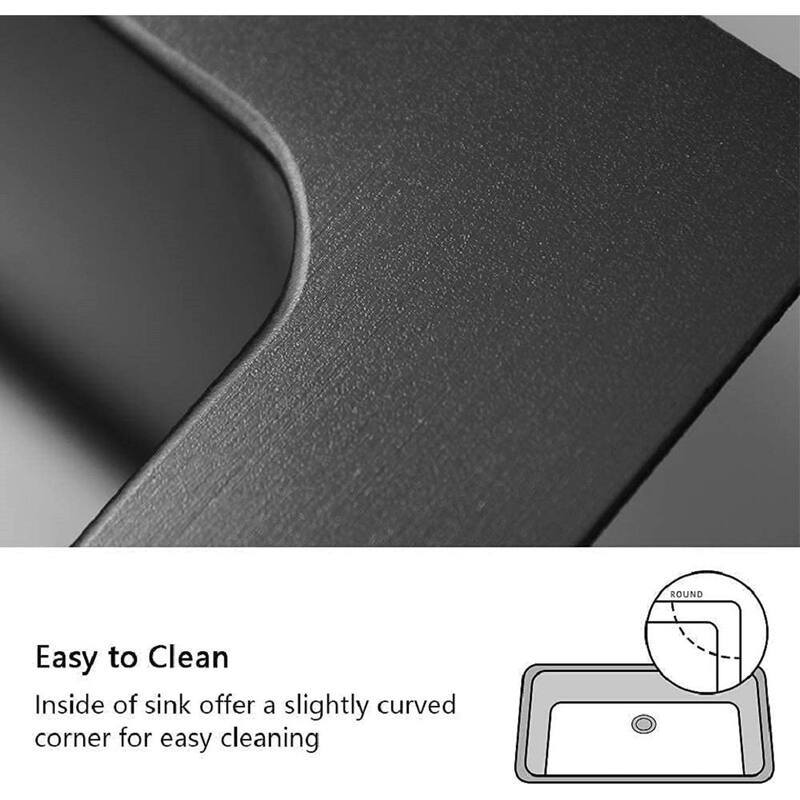 Black Stainless Steel Single Bowl Undermount Kitchen Sink With Sink Grid and Basket Strainer