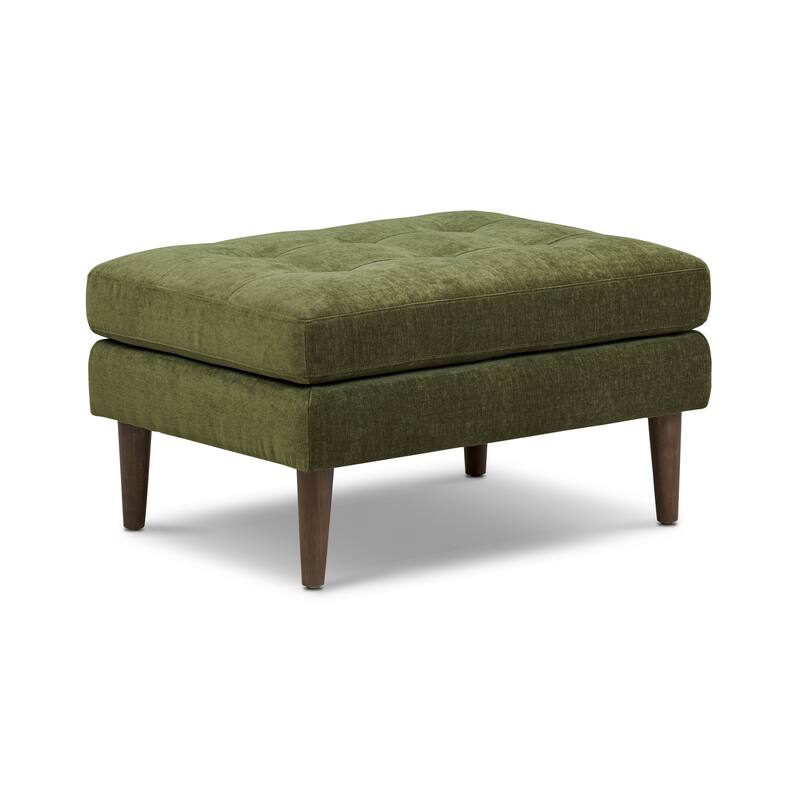 Poly & Bark Napa Velvet Fabric Ottoman - Distressed Green Velvet