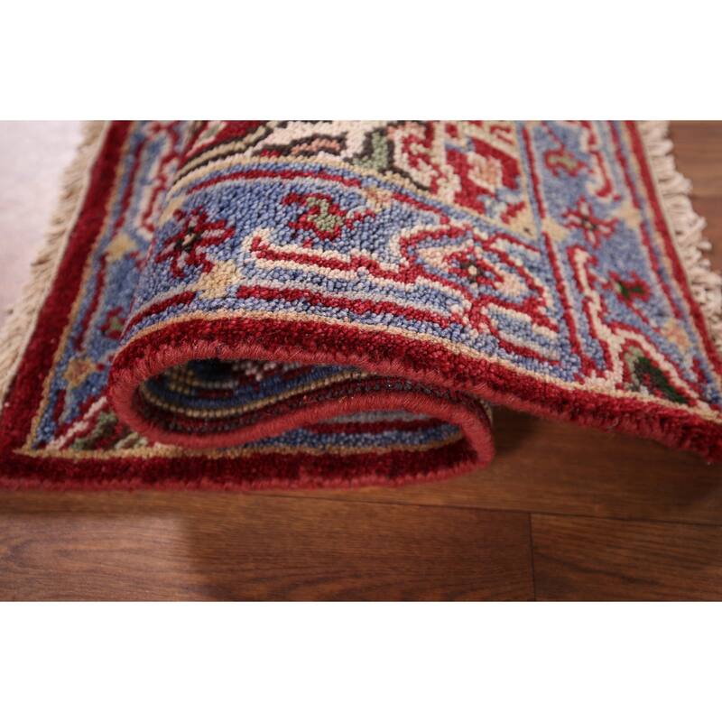 Red Heriz Serapi Accent Rug Hand-Knotted Traditional Wool Carpet - 2'0" x 3'0"