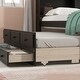 preview thumbnail 21 of 21, Full Bed with Twin Trundle, Drawers & Headboard Bookcase - Compact Design