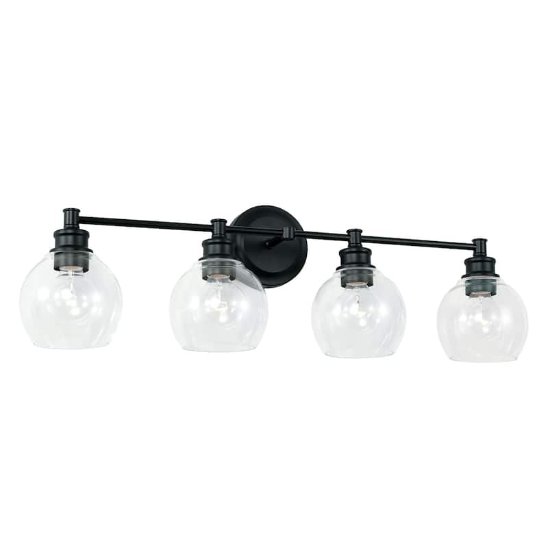 Mid-Century 32-inch 4-light Bath/ Vanity Fixture w/ Clear Glass