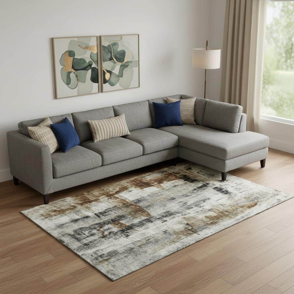 HomeRoots Abstract Transitional Rectangle Area Rug - 8' X 10'