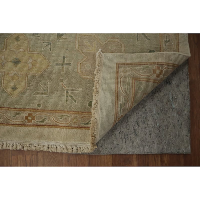 Hand Knotted Oriental 100% Wool Carpet Transitional Floral Beige & Ivories Oushak Area Rug - 12' 9'' X 9' 7''