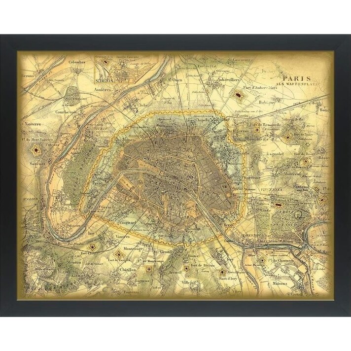 Shop Easy Art Prints Vision Studio S Map Of Paris Premium Canvas