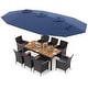 preview thumbnail 26 of 112, Costway 11 PCS Patio Wicker Dining Set with Double-Sided Outdoor - See Details Navy+Navy