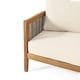 preview thumbnail 8 of 9, Burchett Outdoor Acacia Wood and Round Wicker Sofa by Christopher Knight Home