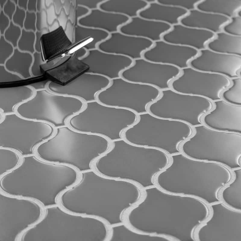 Merola Tile Metro Lantern Matte Dark Grey 9-1/2" x 10-3/4" Porcelain Mosaic Floor and Wall Tile