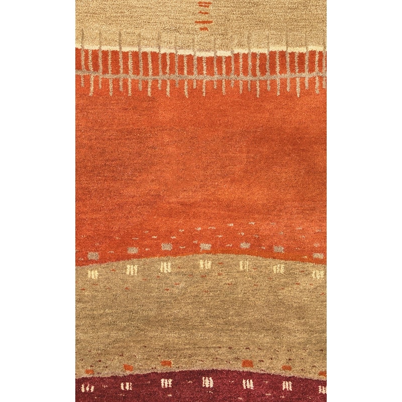 Alora Decor Desert Orange, Beige, and Brown Hand-tufted Wool Rug