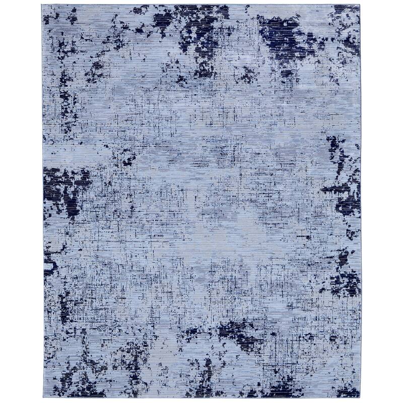 Grand Bazaar Maxin Machine Made Abstract Modern Area Rug - 9'0" x 12'8" - Blue/Black