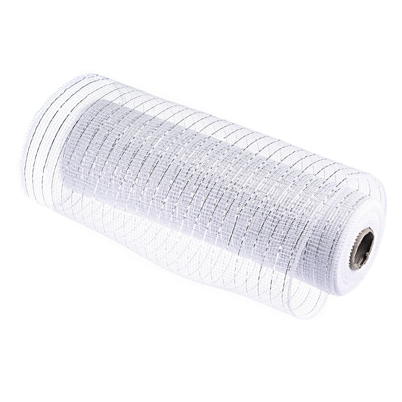 1 Roll PP Burlap Mesh 10" x 10 Yard Tinsel Foil Stripe Wrapping Ribbon
