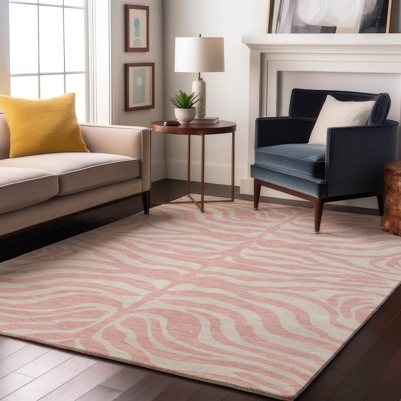 Premium Washable Super Soft Zebra Print Mayfield Rug - Pink - 9' x 12'