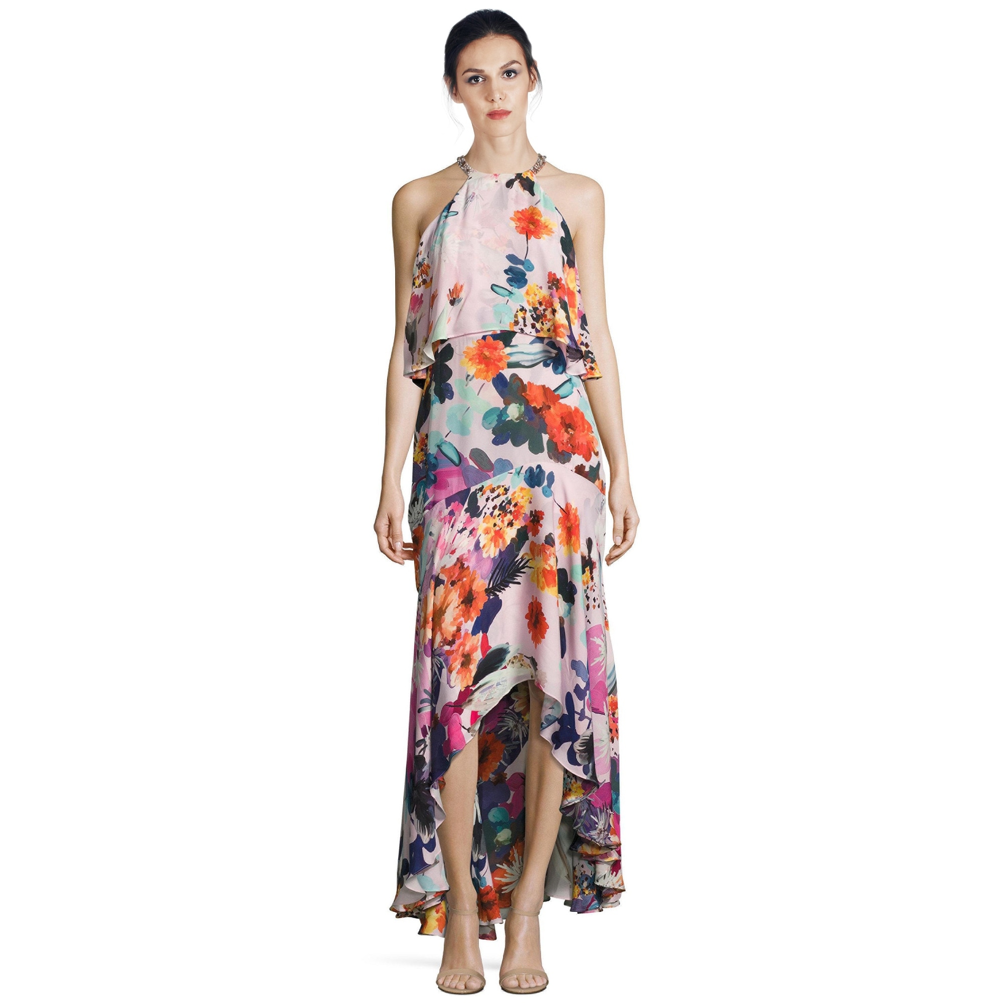 parker black floral dress