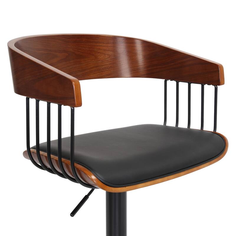 Larisa Metal and Wood Adjustable Height Swivel Bar Stool