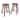 Element 2-Pc Square Legs Dining Stool Set, Teak Finish - N/A