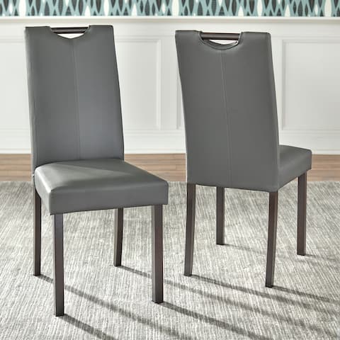 Simple Living Tilo Grey Leatherette Parson Dining Chairs (Set of 2)