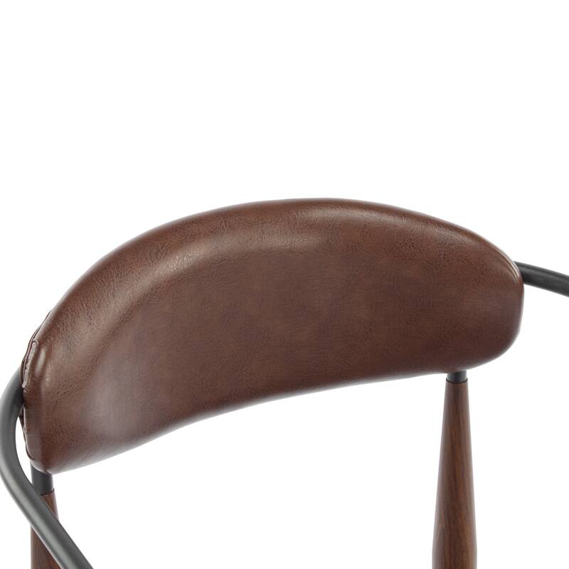 Modern Industrial Elmore Upholstered Dining Chairs (Set of 2) with Iron Frame by Christopher Knight Home