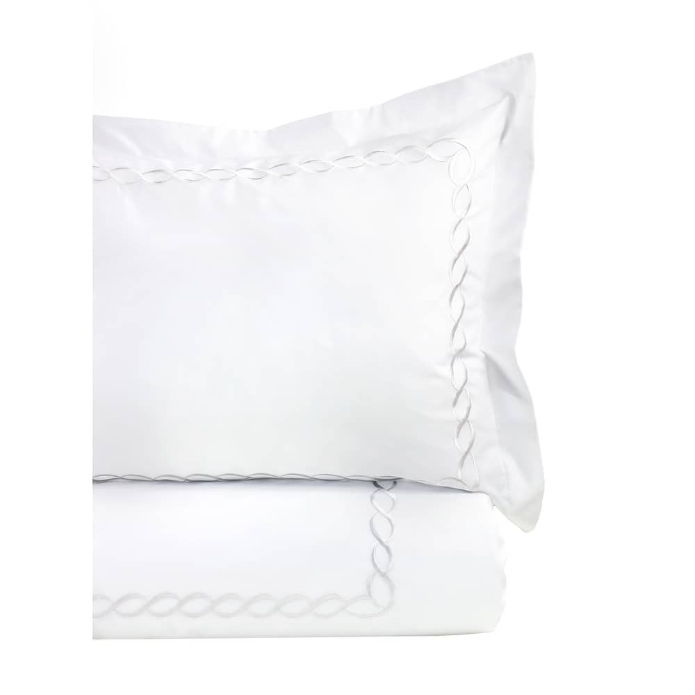 Home Sweet Home Collection 600 Thread Count Cotton Rope Embroidery Duvet Set