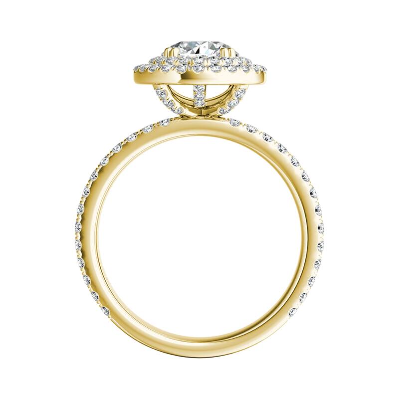 Auriya 14k Gold Double Halo Moissanite Engagement Ring 2 9/10ctw