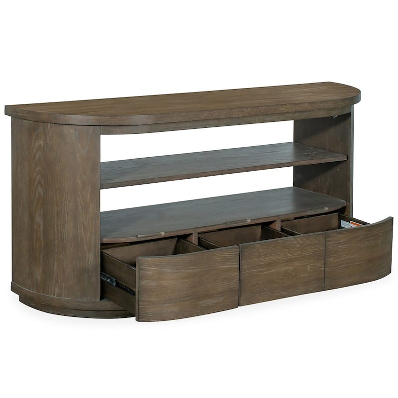 Magnussen Home Bosley Lt. Brown Porpoise Demilune Console - 60''W x 17''D x 29''H