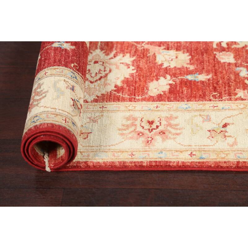 Vegetable Dye Floral Chobi Peshawar Area Rug Hand-knotted Wool Carpet - 3'3" x 5'3"