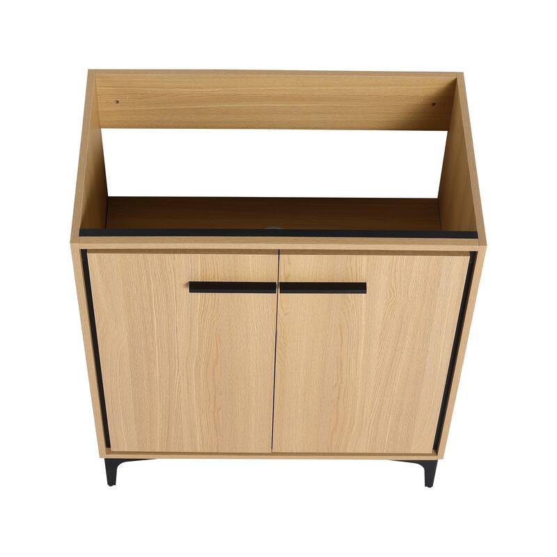 GDFStudio - Denton Modern Freestanding Bathroom Vanity Cabinet with Soft Close Doors, Metal Tripod, Sink NOT INCLUDED - 30"