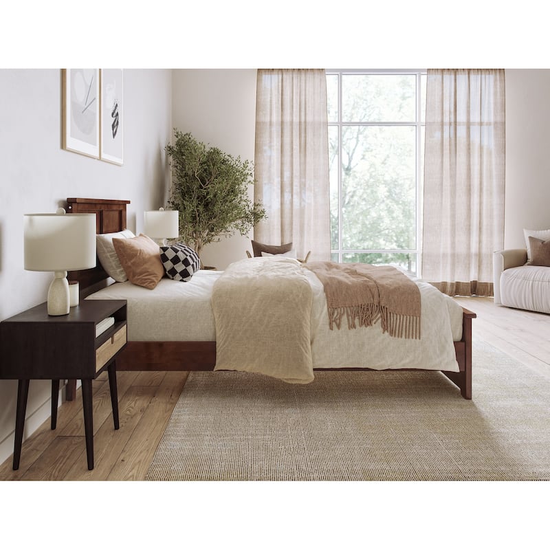 Charlotte Solid Wood Low Profile Platform Bed with Matching Footboard